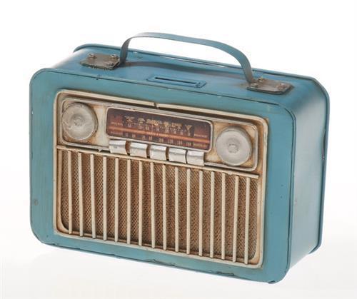 Blech-Radio "Spardose", hellblau, 23,5 x 8 x 18 cm