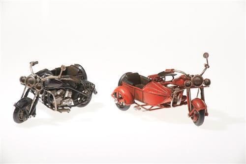 Blech-Motorrad mit Beiwagen, 12 x 9 x 6 cm, 2 fach sort.