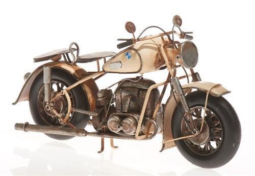 Blech-Motorrad, Sport, creme, 31 x 14 x 16 cm