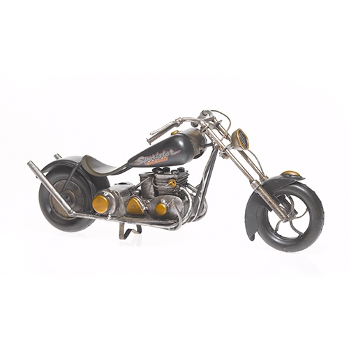 Blech-Motorrad, Chopper, schwarz, 37 x 15 x 16 cm